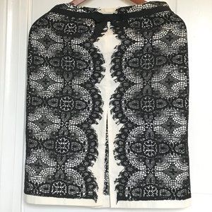ABR New York, Pencil Crochet Skirt, Black & White, Size 4